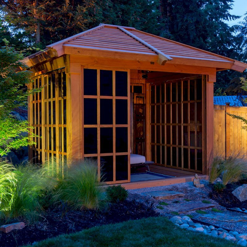 Gazebo with Sliding Doors DIY Redwood Gazebo Kit for Sale